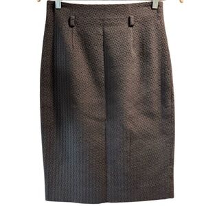 Robert Rodriguez Chocolate Textured Lined Skirt Rear vent Zip 8 Medium career